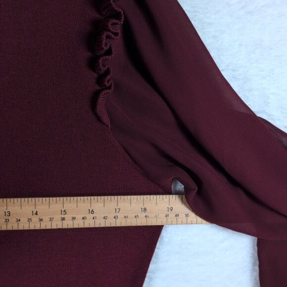 APRICOT Burgundy Knit Top - Picture 3 of 6